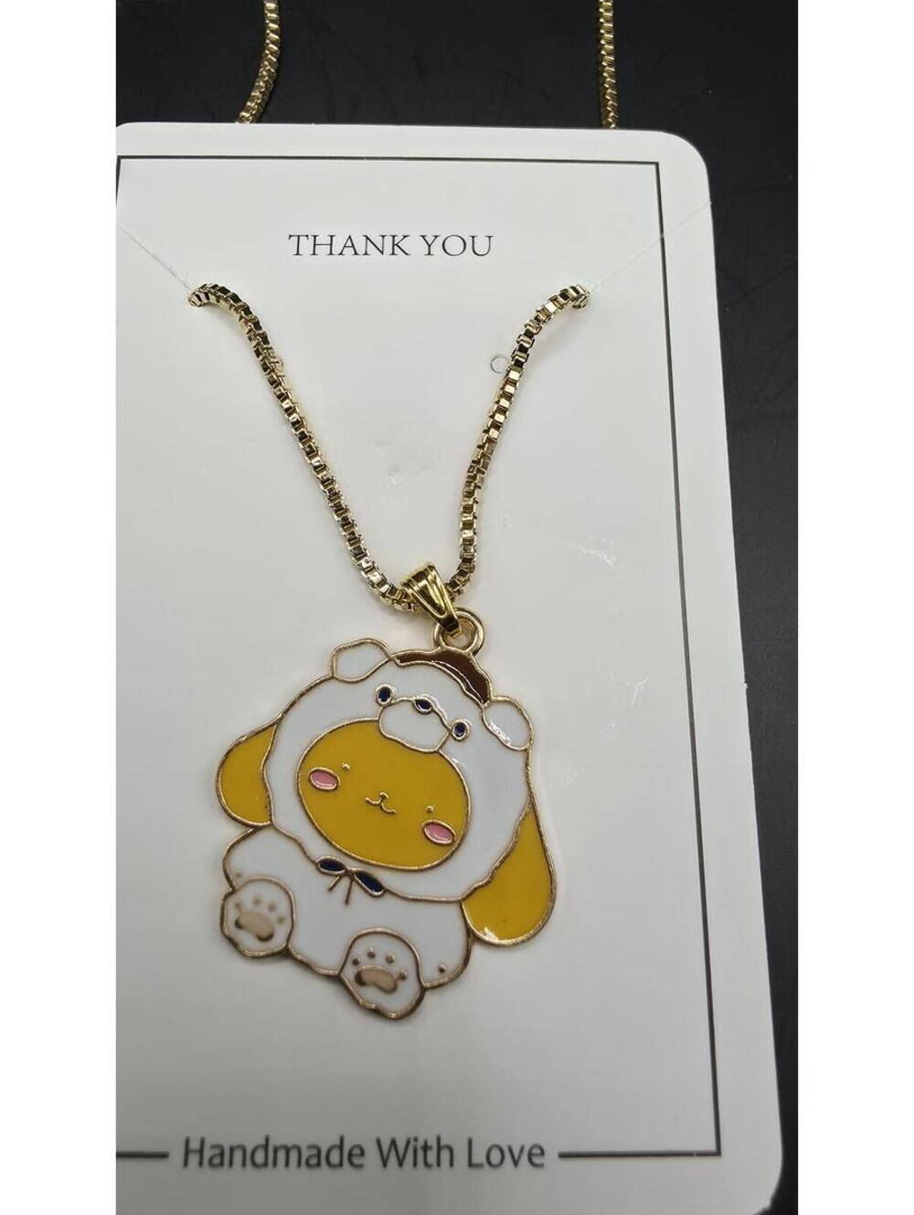 Cute Gold-Tone Cartoon Pendant Necklace